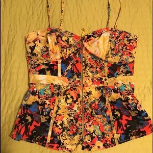 Floral print Trina Turk corset size 34B NWOT